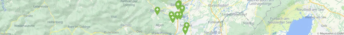 Kartenansicht für Apotheken-Notdienste in der Nähe von Enzesfeld-Lindabrunn (Baden, Niederösterreich)